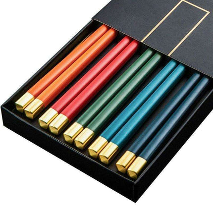 Sophisticated Non-Slip Japanese Chopsticks Set - 5 Elegant Pairs - Très Elite