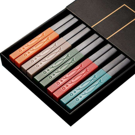 Sophisticated Non-Slip Japanese Chopsticks Set - 5 Elegant Pairs - Très Elite