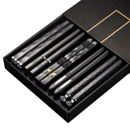 Sophisticated Non-Slip Japanese Chopsticks Set - 5 Elegant Pairs - Très Elite