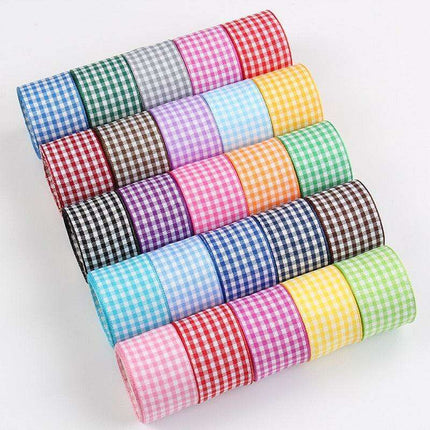 Sophisticated Plaid Grosgrain Ribbon Set for Elegant Gift Wrapping - Très Elite