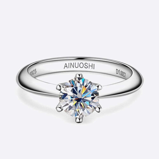 Sophisticated Platinum Lab Diamond Ring: Elegant 1 Carat Sparkler