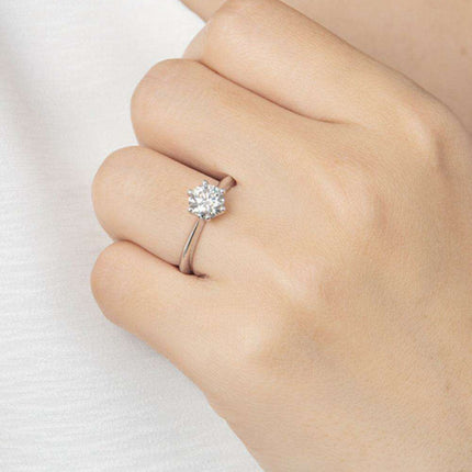 Sophisticated Platinum Lab Diamond Ring: Elegant 1 Carat Sparkler