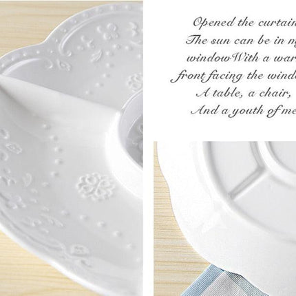 Sophisticated Porcelain Divided Snack Platters - Très Elite