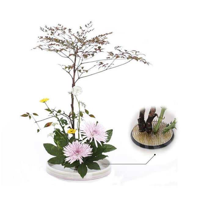 Sophisticated Round Kenzan Flower Frog Set for Exquisite Floral Creations - Très Elite