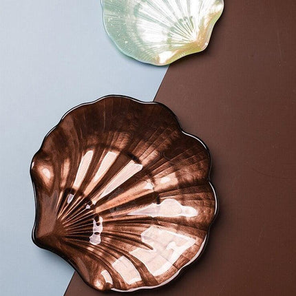 Sophisticated Seashell Glass Plate Set: Transform Your Dining Experience with European Elegance - Très Elite