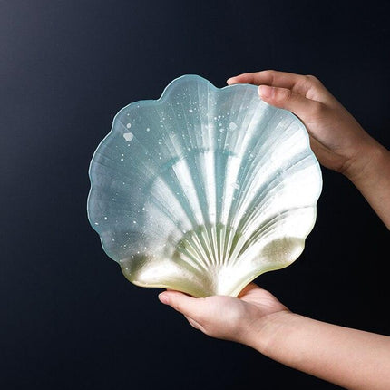Sophisticated Seashell Glass Plate Set: Transform Your Dining Experience with European Elegance - Très Elite