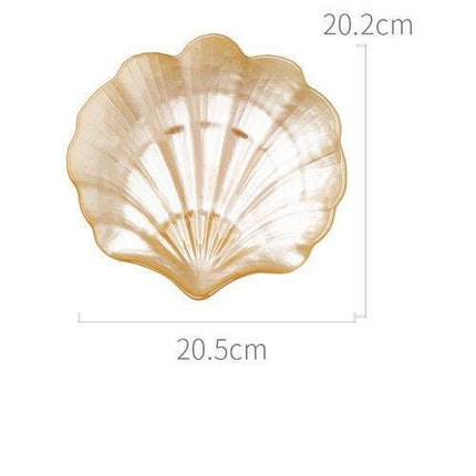 Sophisticated Seashell Glass Plate Set: Transform Your Dining Experience with European Elegance - Très Elite