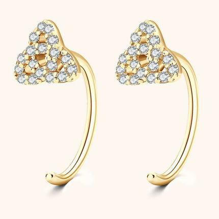 Sophisticated Silver Stud Earrings with Lab-Created Diamonds - Classic Elegance