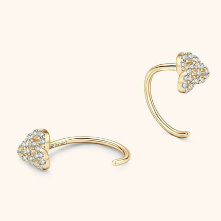 Sophisticated Silver Stud Earrings with Lab-Created Diamonds - Classic Elegance