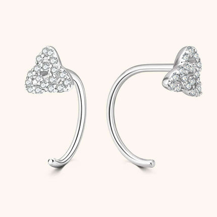 Sophisticated Silver Stud Earrings with Lab-Created Diamonds - Classic Elegance