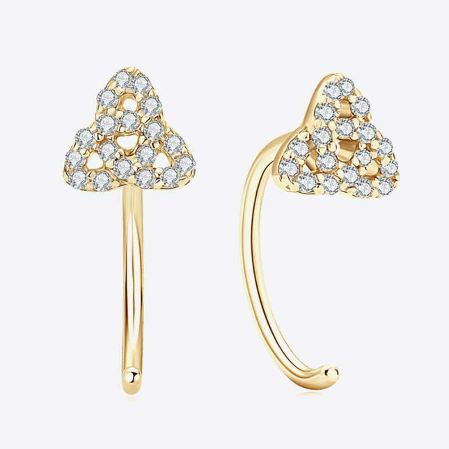 Sophisticated Silver Stud Earrings with Lab-Created Diamonds - Classic Elegance