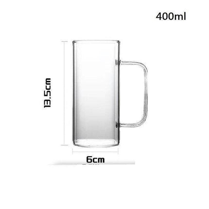 Sophisticated Square Glass Mug Set - 400ml Capacity, Heat-Resistant & Microwave-Safe - Très Elite