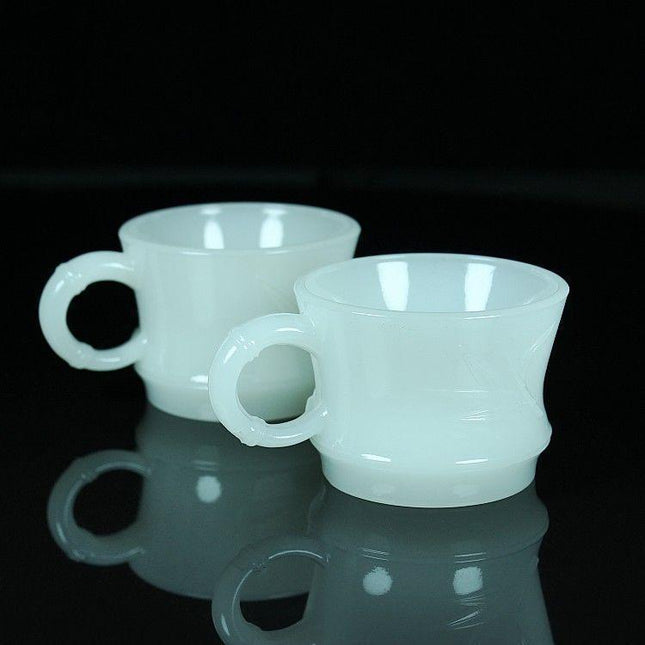 Sophisticated White Jade Glass Coffee Cup Set - Elevate Your Drinking Experience