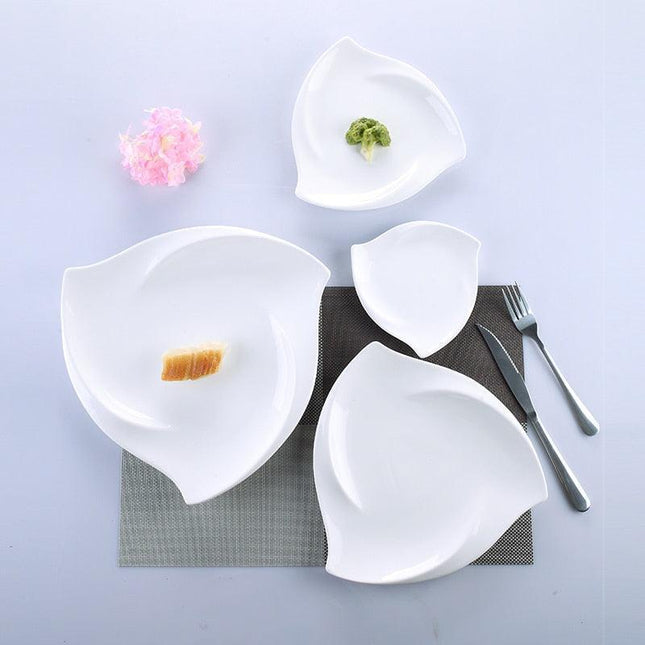 Sophisticated White Swirl Porcelain Serving Dish Ensemble
