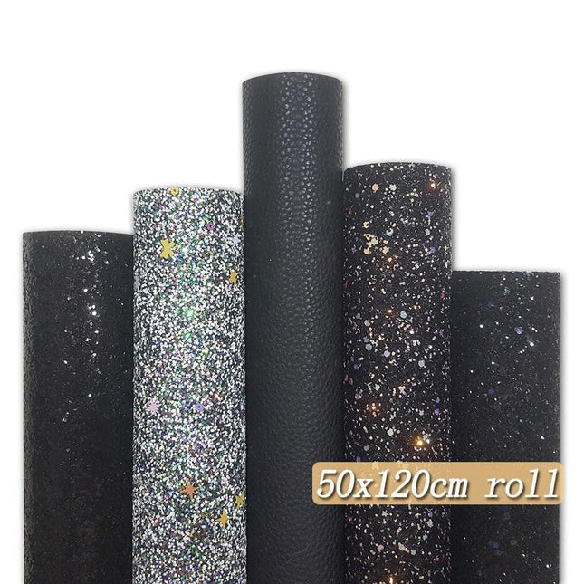 Sparkling Black Faux Leather Crafting Roll: Unleash Your Artistic Potential