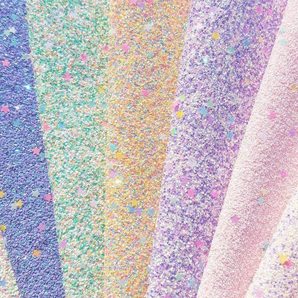 Sparkling Chunky Glitter Faux Leather Craft Sheets - A4 Size for Stunning DIY Projects - Très Elite