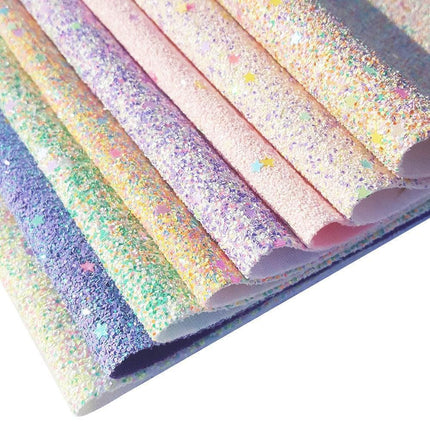 Sparkling Chunky Glitter Faux Leather Craft Sheets - A4 Size for Stunning DIY Projects - Très Elite