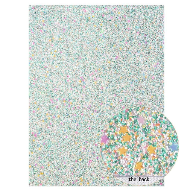 Sparkling Chunky Glitter Faux Leather Craft Sheets - A4 Size for Stunning DIY Projects
