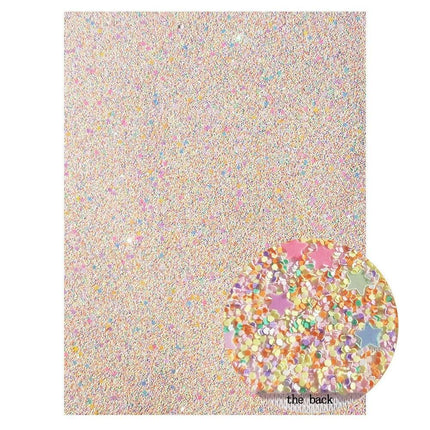 Sparkling Chunky Glitter Faux Leather Craft Sheets - A4 Size for Stunning DIY Projects..