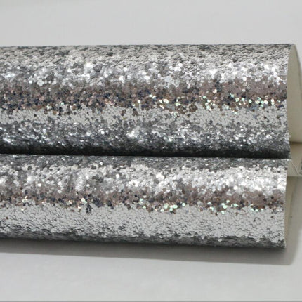 Sparkling Chunky Glitter Faux Leather Sheet - Ideal for Creative DIY Projects