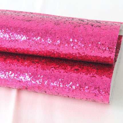 Sparkling Chunky Glitter Faux Leather Sheet - Ideal for Creative DIY Projects