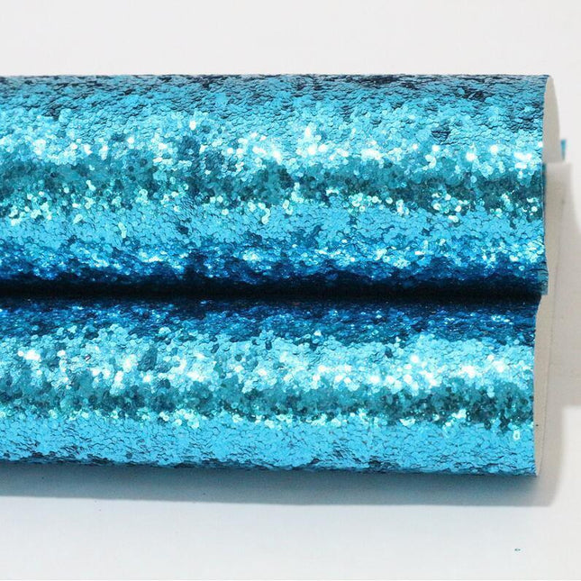 Sparkling Chunky Glitter Faux Leather Sheet - Ideal for Creative DIY Projects