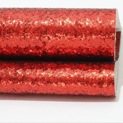 Sparkling Chunky Glitter Faux Leather Sheet - Ideal for Creative DIY Projects