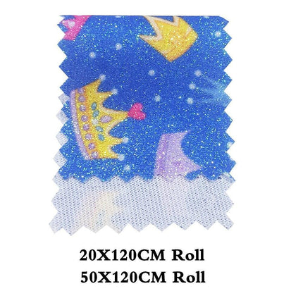 Sparkling Crown Glitter Fabric Roll - Premium Crafting Material for Elegant Projects - Très Elite