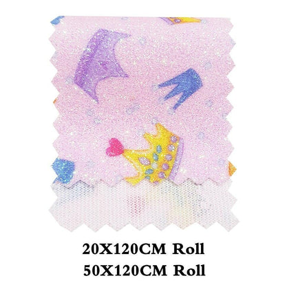 Sparkling Crown Glitter Fabric Roll - Premium Crafting Material for Elegant Projects - Très Elite