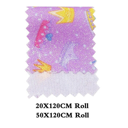 Sparkling Crown Glitter Fabric Roll - Premium Crafting Material for Elegant Projects - Très Elite