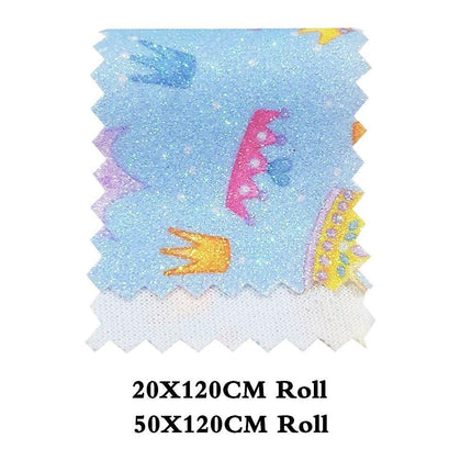 Sparkling Crown Glitter Fabric Roll - Premium Crafting Material for Elegant Projects - Très Elite