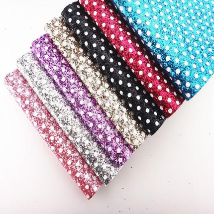 Sparkling Polka Dot Faux Leather Craft Sheets - Glamorous Creative Essentials - Très Elite