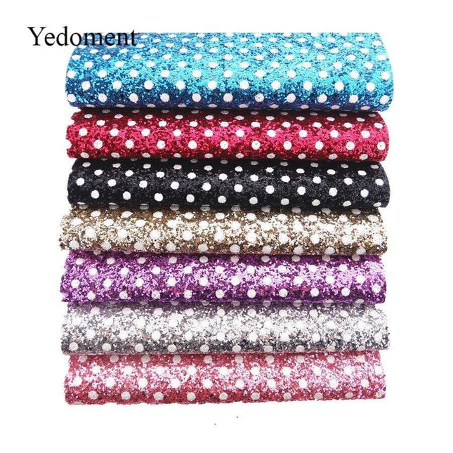 Sparkling Polka Dot Faux Leather Craft Sheets - Glamorous Creative Essentials