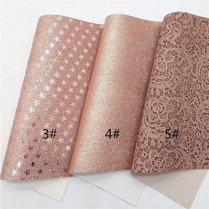 Sparkling Rose Gold Glitter Leather Crafting Sheet - Transform Your DIY Projects with Elegance - Très Elite