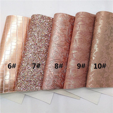 Sparkling Rose Gold Glitter Leather Crafting Sheet - Transform Your DIY Projects with Elegance - Très Elite