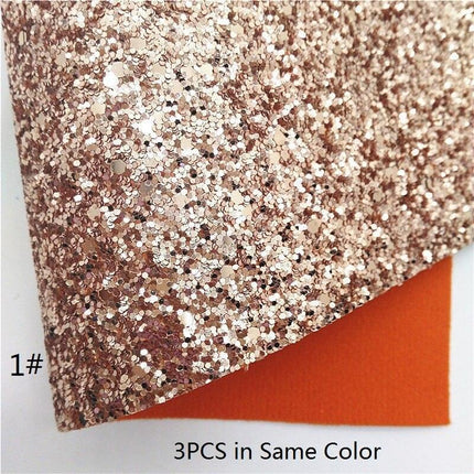 Sparkling Rose Gold Glitter Leather Crafting Sheet - Transform Your DIY Projects with Elegance - Très Elite