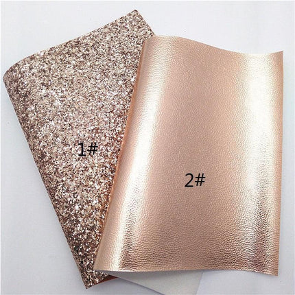 Sparkling Rose Gold Glitter Leather Crafting Sheet - Transform Your DIY Projects with Elegance - Très Elite