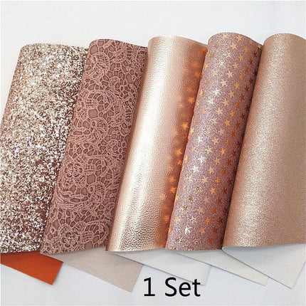 Sparkling Rose Gold Glitter Leather Crafting Sheet - Transform Your DIY Projects with Elegance - Très Elite