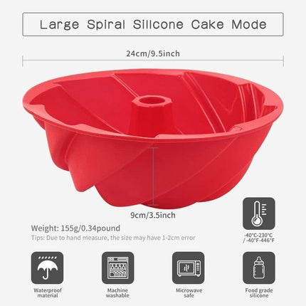 Spiral Delight Silicone Cake Mold for Effortless Dessert Masterpieces - Très Elite