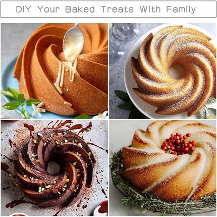 Spiral Delight Silicone Cake Mold for Effortless Dessert Masterpieces - Très Elite