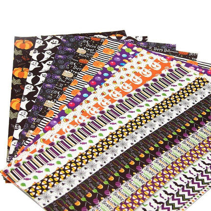 Spooky Pumpkin Patch Leatherette Crafting Fabric - Creative Charm by David Accessories