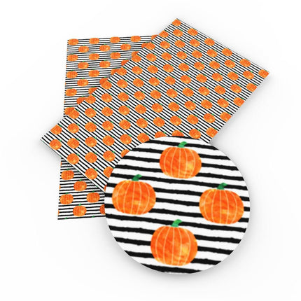 Spooky Pumpkin Patch Leatherette Crafting Fabric - Creative Charm by David Accessories