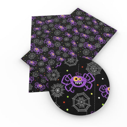 Spooky Pumpkin Patch Leatherette Crafting Fabric - Creative Charm by David Accessories