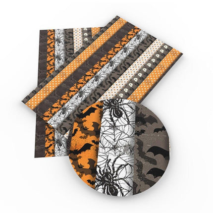 Spooky Pumpkin Patch Leatherette Crafting Fabric - Creative Charm by David Accessories