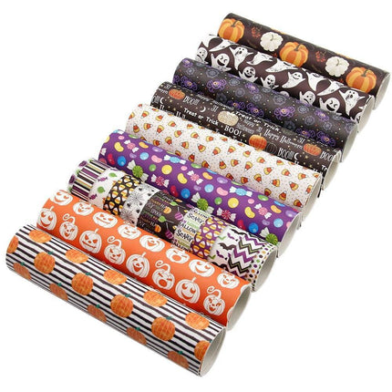 Spooky Pumpkin Patch Leatherette Crafting Fabric - Creative Charm by David Accessories