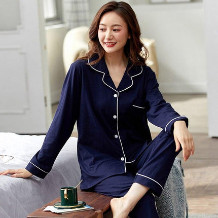 Spring Blossom Cotton Pajama Set: Sophisticated Comfort for Serene Nights