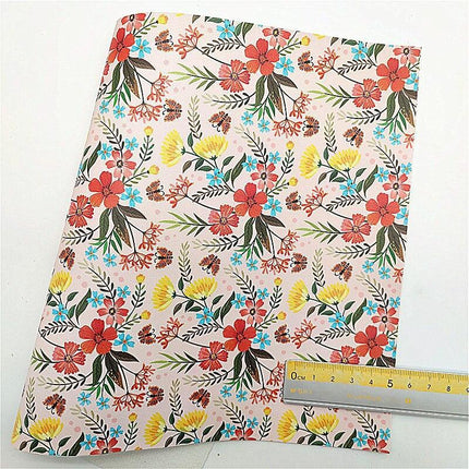 Springtime Bunny & Floral Faux Leather Crafting Set - Bright Prints for Creative DIY Projects..