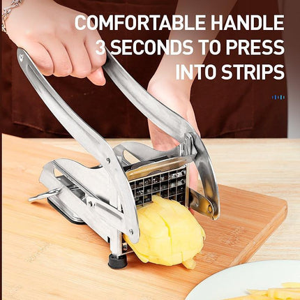 Stainless Steel Potato Cutter - Quick and Efficient French Fry Slicing Tool for Effortless Meal Prep - Très Elite