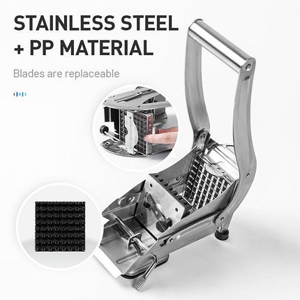 Stainless Steel Potato Cutter - Quick and Efficient French Fry Slicing Tool for Effortless Meal Prep - Très Elite