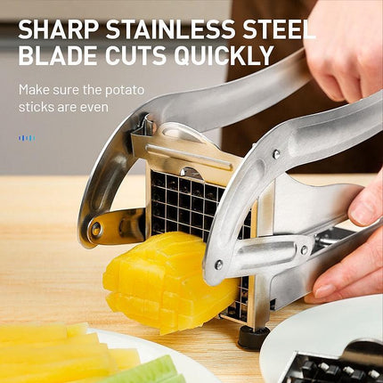 Stainless Steel Potato Cutter - Quick and Efficient French Fry Slicing Tool for Effortless Meal Prep - Très Elite